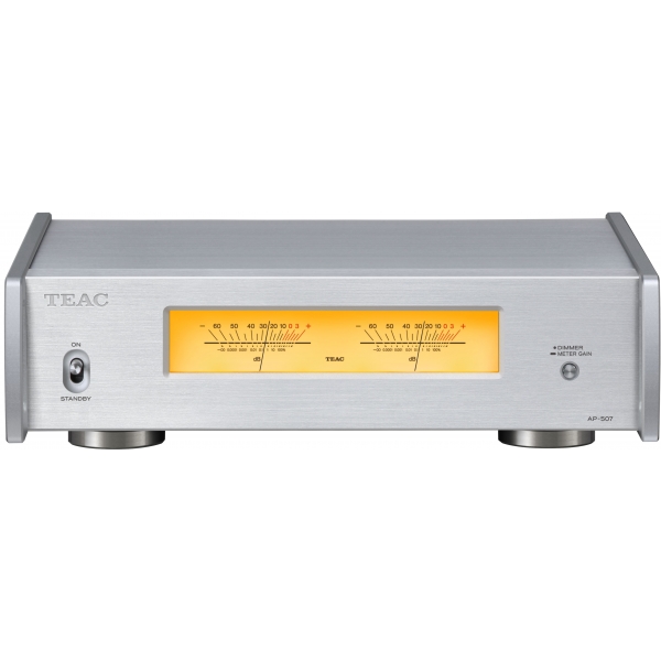 Teac AP-507 立體聲功率擴音機（銀色）：350W BTL輸出、NCOREx模組、無應力腳釘